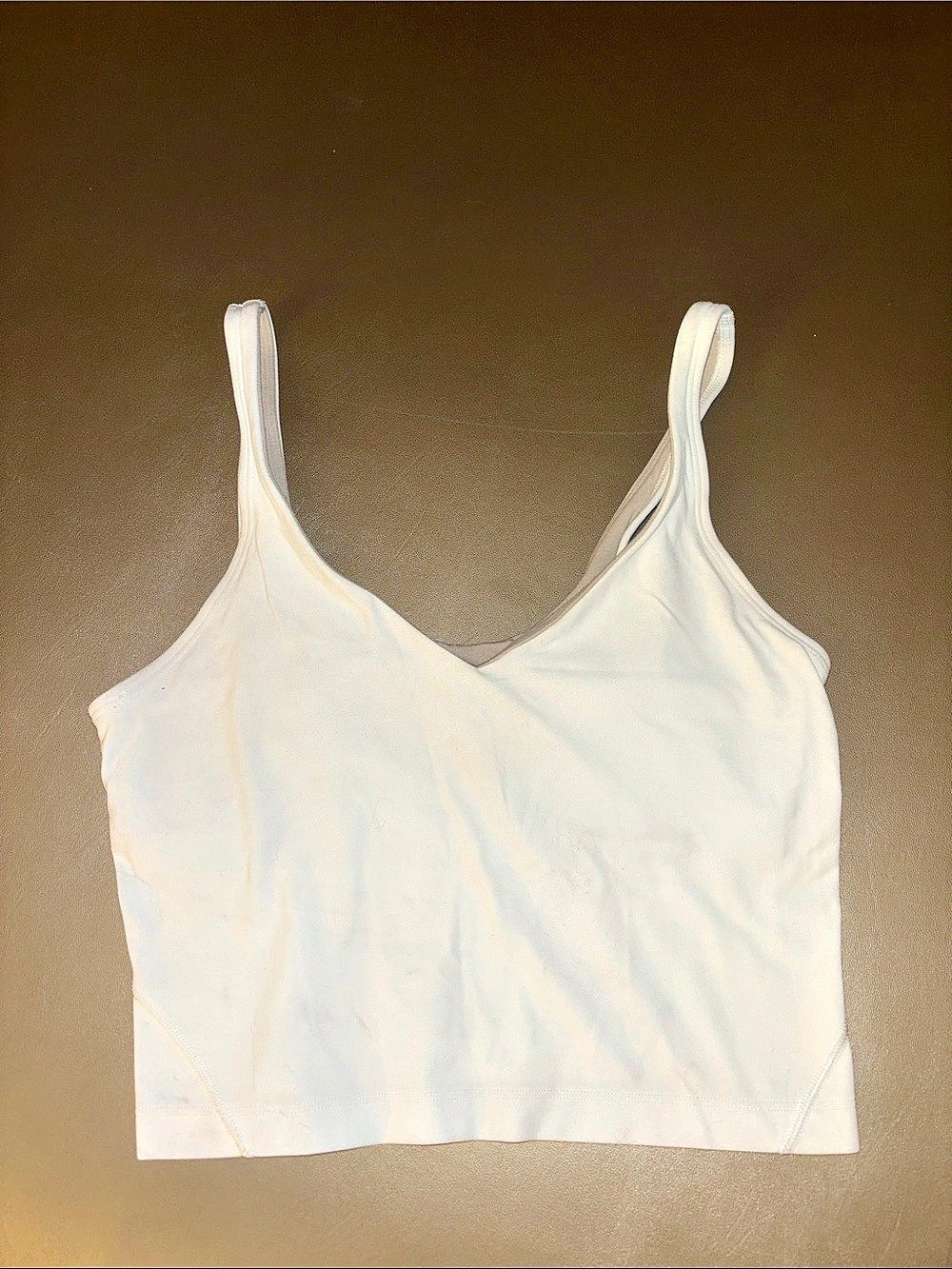 lululemon Align Tank Top White Sports Bra Size 6